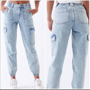 PacSun Denim Cargo Paper Bag Waist Jeans Sz L